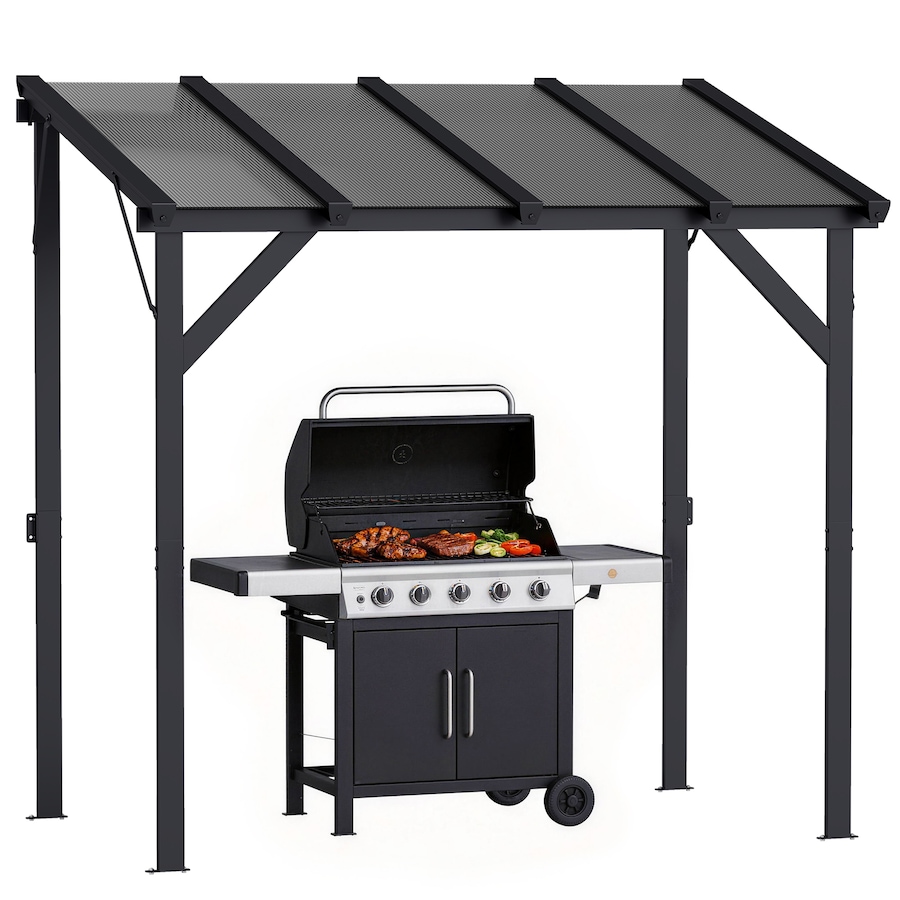Image 980667.jpg, Product 980-667 / Price $309.99, Outsunny 8' x 5' Grill Gazebo Lean-to Pergola with Polycarbonate Roof from Outsunny on TSC.ca's Home & Garden department