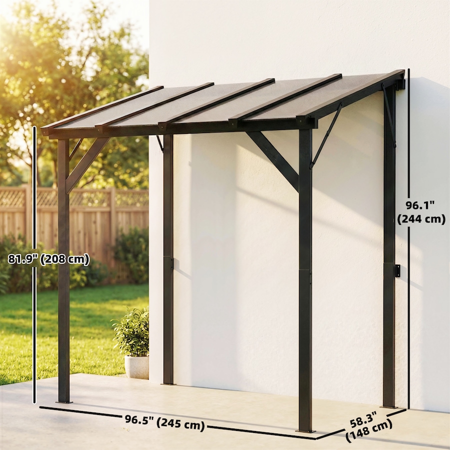 Image 980667_ALTMORE2.jpg, Product 980-667 / Price $309.99, Outsunny 8' x 5' Grill Gazebo Lean-to Pergola with Polycarbonate Roof from Outsunny on TSC.ca's Home & Garden department