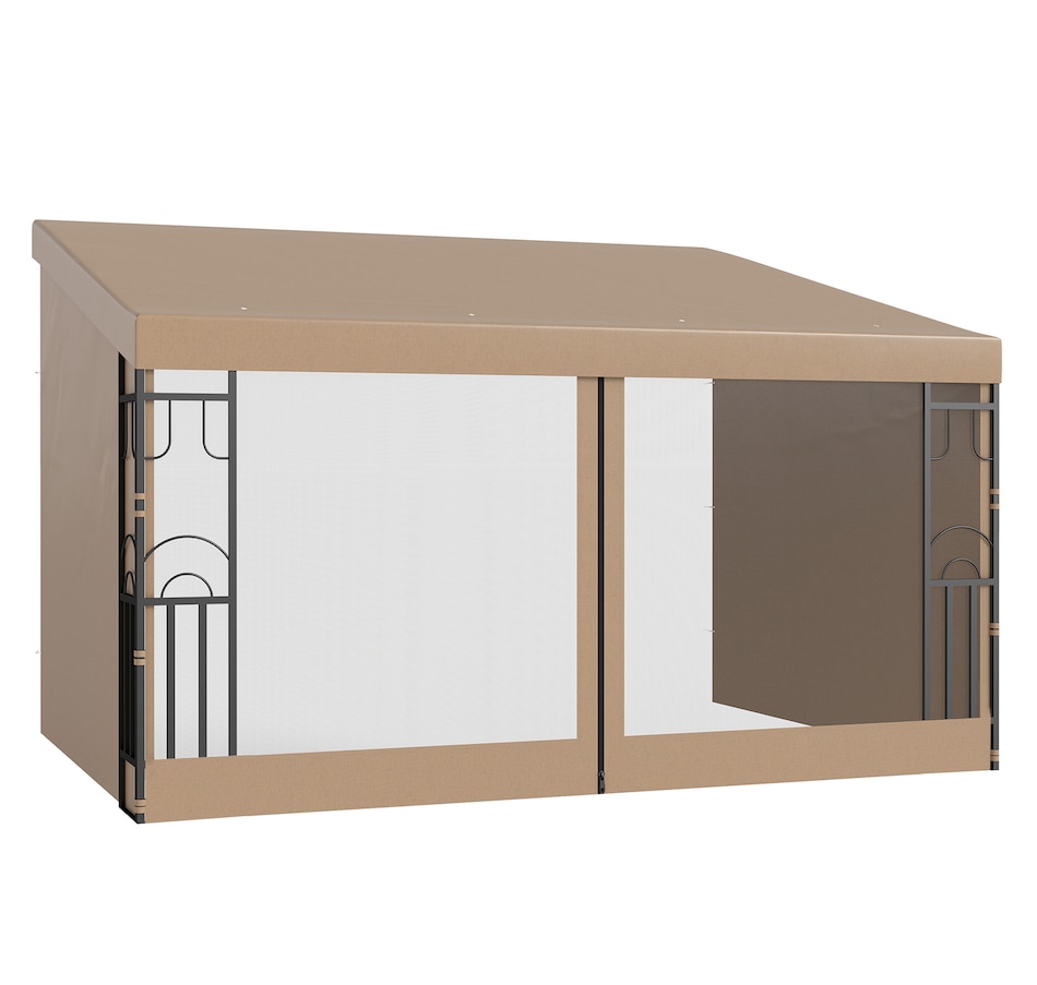 Image 980668.jpg, Product 980-668 / Price $309.99, Outsunny 10' x 13' Wall Mounted Pergola Gazebo with Curtains and Nettings from Outsunny on TSC.ca's Home & Garden department