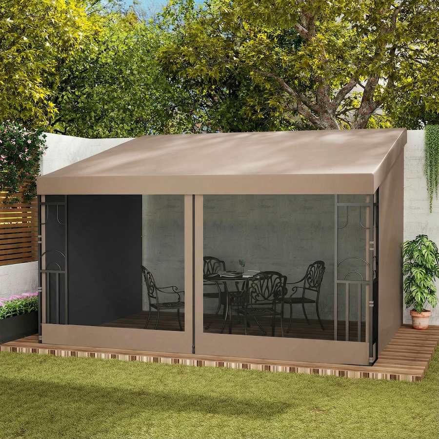 Image 980668_ALTMORE1.jpg, Product 980-668 / Price $249.99, Outsunny 10' x 13' Wall Mounted Pergola Gazebo with Curtains and Nettings from Outsunny on TSC.ca's Home & Garden department
