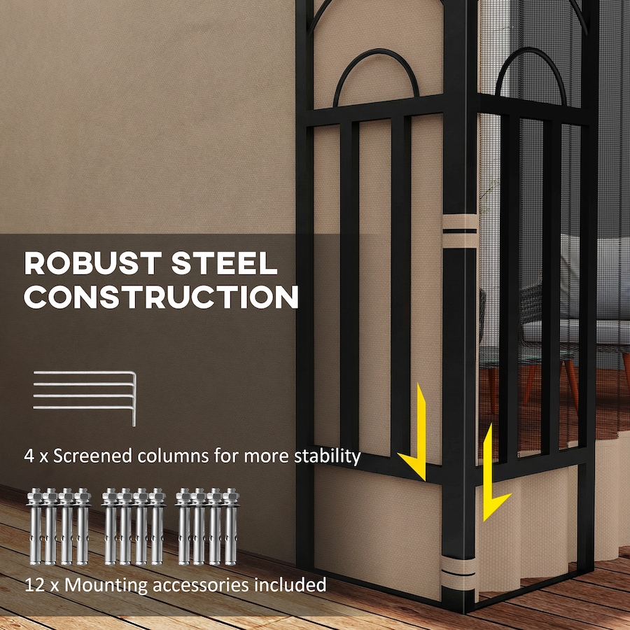 Image 980668_ALTMORE5.jpg, Product 980-668 / Price $249.99, Outsunny 10' x 13' Wall Mounted Pergola Gazebo with Curtains and Nettings from Outsunny on TSC.ca's Home & Garden department