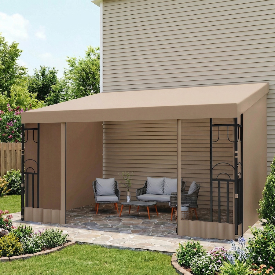 Image 980668_ALTMORE8.jpg, Product 980-668 / Price $249.99, Outsunny 10' x 13' Wall Mounted Pergola Gazebo with Curtains and Nettings from Outsunny on TSC.ca's Home & Garden department