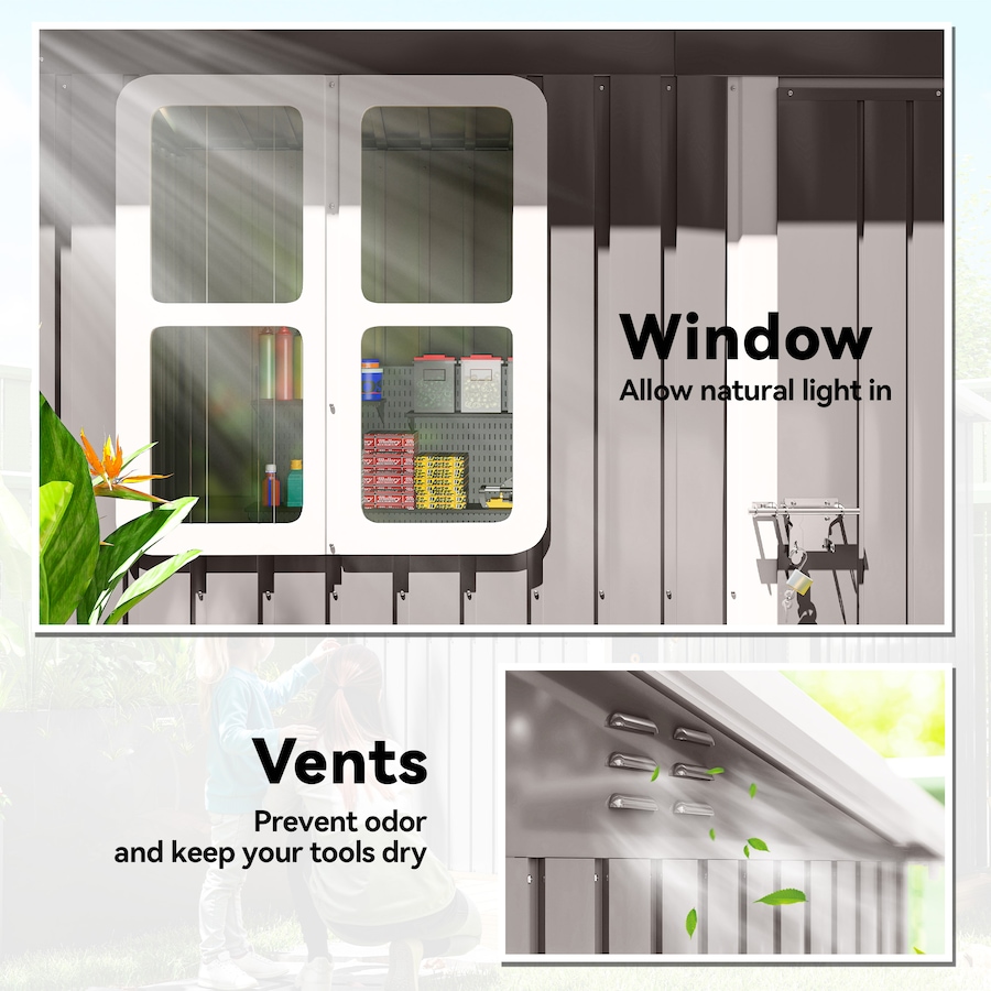 Image 980670_ALTMORE4.jpg, Product 980-670 / Price $349.99, Outsunny 7' x 4' Metal Outdoor Storage Shed with Window, Lockable Door from Outsunny on TSC.ca's Home & Garden department
