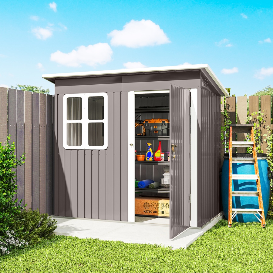 Image 980670_ALTMORE8.jpg, Product 980-670 / Price $349.99, Outsunny 7' x 4' Metal Outdoor Storage Shed with Window, Lockable Door from Outsunny on TSC.ca's Home & Garden department