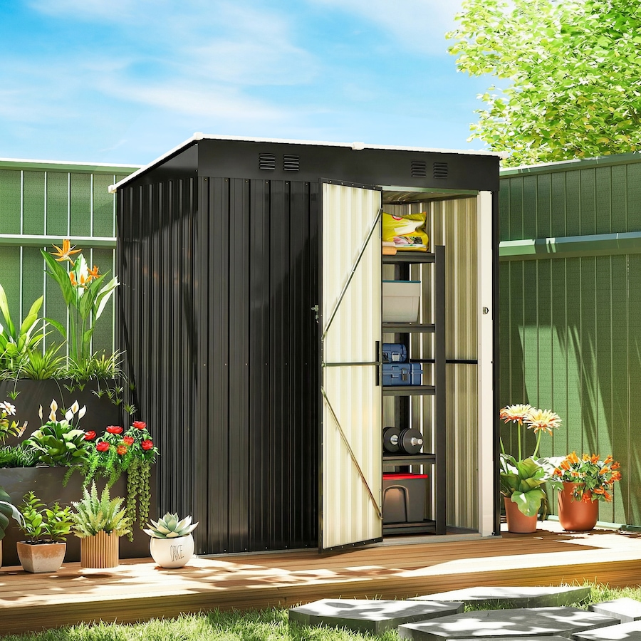 Image 980671_ALTMORE1.jpg, Product 980-671 / Price $179.99, Outsunny 5 x 3 ft Outdoor Storage Shed, Lean-to Metal Garden Shed, Grey from Outsunny on TSC.ca's Home & Garden department