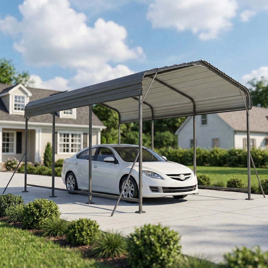 Image 980672_ALTMORE1.jpg, Product 980-672 / Price $629.99, Outsunny 10 x 15FT Metal Carport, Heavy-Duty Carport Canopy w/ Steel Roof from Outsunny on TSC.ca's Home & Garden department
