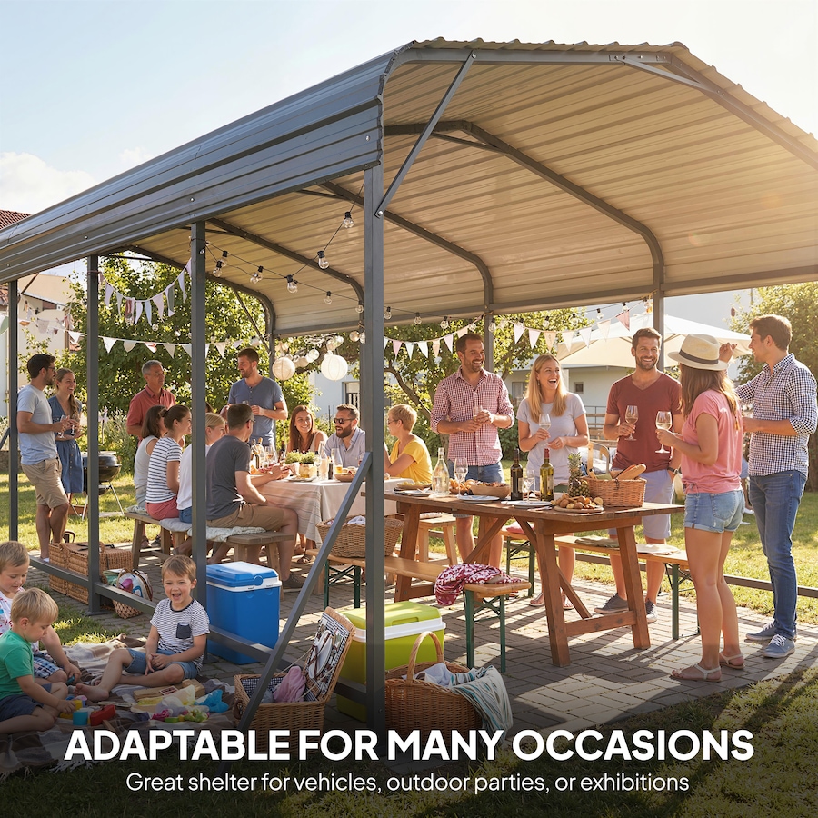 Image 980672_ALTMORE7.jpg, Product 980-672 / Price $629.99, Outsunny 10 x 15FT Metal Carport, Heavy-Duty Carport Canopy w/ Steel Roof from Outsunny on TSC.ca's Home & Garden department