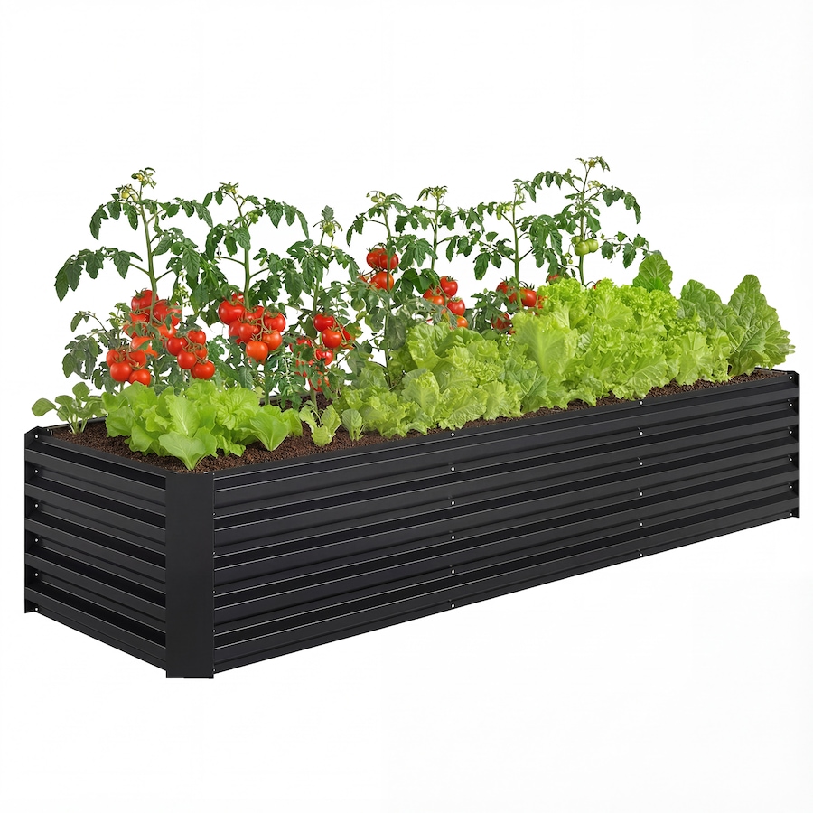 Image 980673.jpg, Product 980-673 / Price $119.99, Outsunny 8x2.6x1.5ft Galvanized Raised Garden Bed, Open Bottom, Black from Outsunny on TSC.ca's Home & Garden department