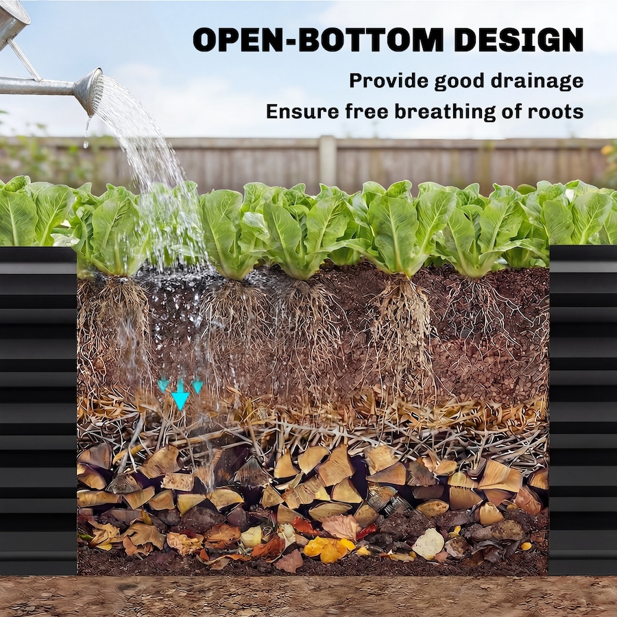 Image 980673_ALTMORE5.jpg, Product 980-673 / Price $119.99, Outsunny 8x2.6x1.5ft Galvanized Raised Garden Bed, Open Bottom, Black from Outsunny on TSC.ca's Home & Garden department