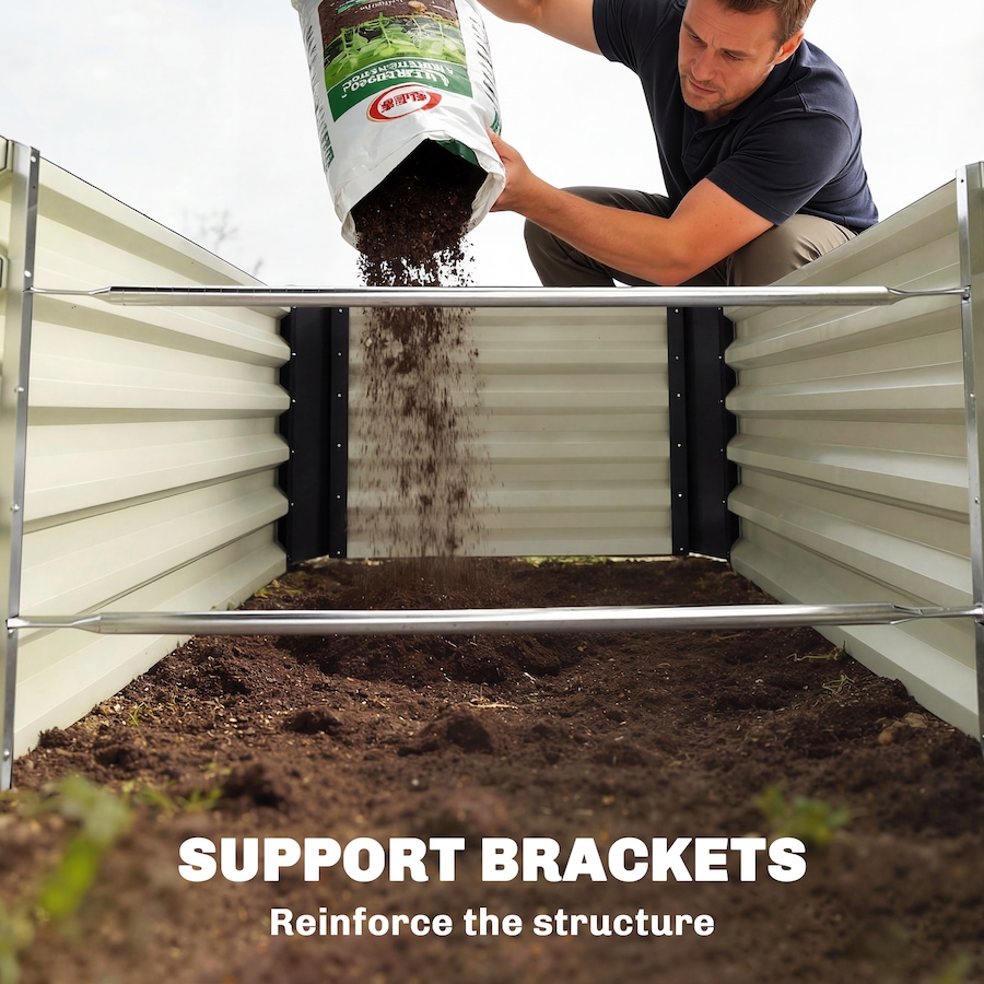 Image 980673_ALTMORE8.jpg, Product 980-673 / Price $119.99, Outsunny 8x2.6x1.5ft Galvanized Raised Garden Bed, Open Bottom, Black from Outsunny on TSC.ca's Home & Garden department