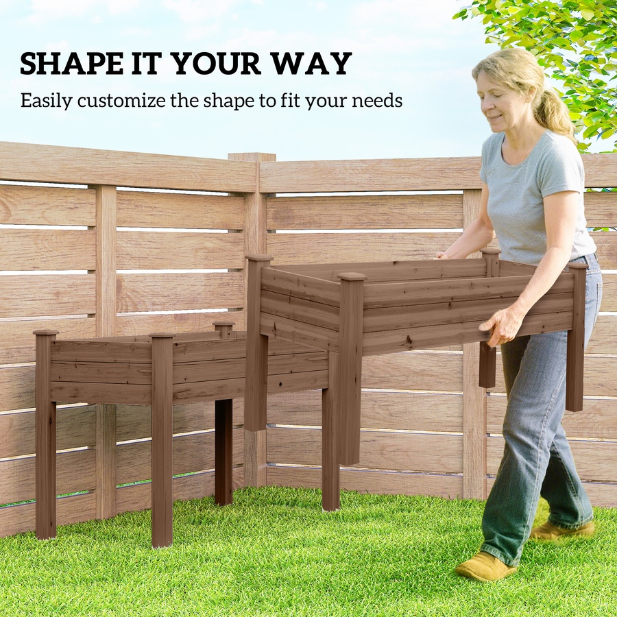 Image 980675_ALTMORE5.jpg, Product 980-675 / Price $144.99, Outsunny 2 Tier Raised Garden Bed, Wooden Elevated Planter Box, Carbonised from Outsunny on TSC.ca's Home & Garden department