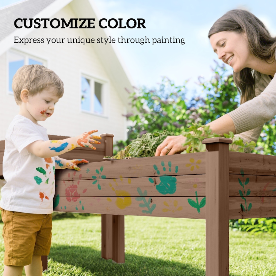 Image 980675_ALTMORE6.jpg, Product 980-675 / Price $144.99, Outsunny 2 Tier Raised Garden Bed, Wooden Elevated Planter Box, Carbonised from Outsunny on TSC.ca's Home & Garden department
