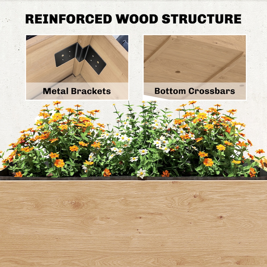 Image 980677_ALTMORE6.jpg, Product 980-677 / Price $169.99, Outsunny Wooden Raised Garden Bed, 2-Tier Raised Planter with Shelf from Outsunny on TSC.ca's Home & Garden department