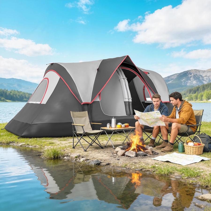 Image 980683_ALTMORE10.jpg, Product 980-683 / Price $152.99 - $169.99, Outsunny 2 Bedroom Camping Tent for 6-8 Person, Large Family Tent from Outsunny on TSC.ca's Health & Fitness department