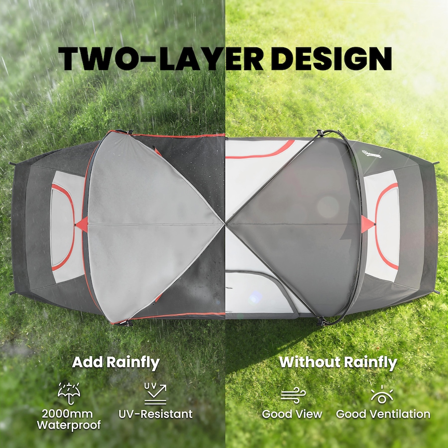 Image 980683_ALTMORE12.jpg, Product 980-683 / Price $152.99 - $169.99, Outsunny 2 Bedroom Camping Tent for 6-8 Person, Large Family Tent from Outsunny on TSC.ca's Health & Fitness department