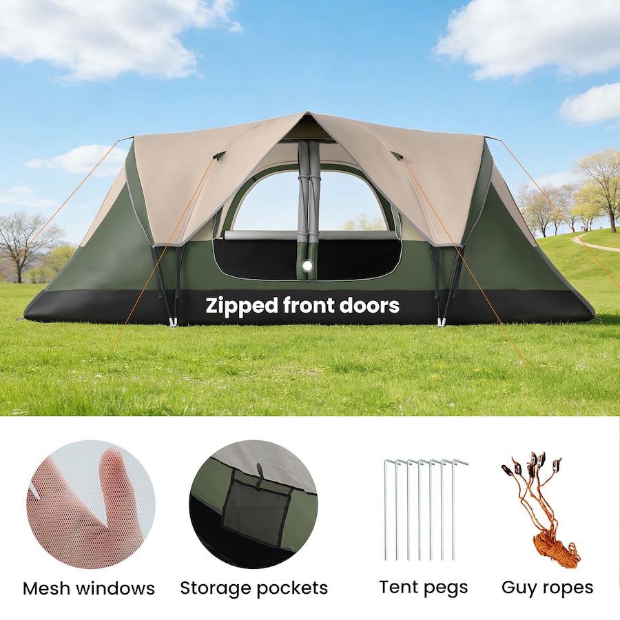 Image 980683_ALTMORE7.jpg, Product 980-683 / Price $152.99 - $169.99, Outsunny 2 Bedroom Camping Tent for 6-8 Person, Large Family Tent from Outsunny on TSC.ca's Health & Fitness department