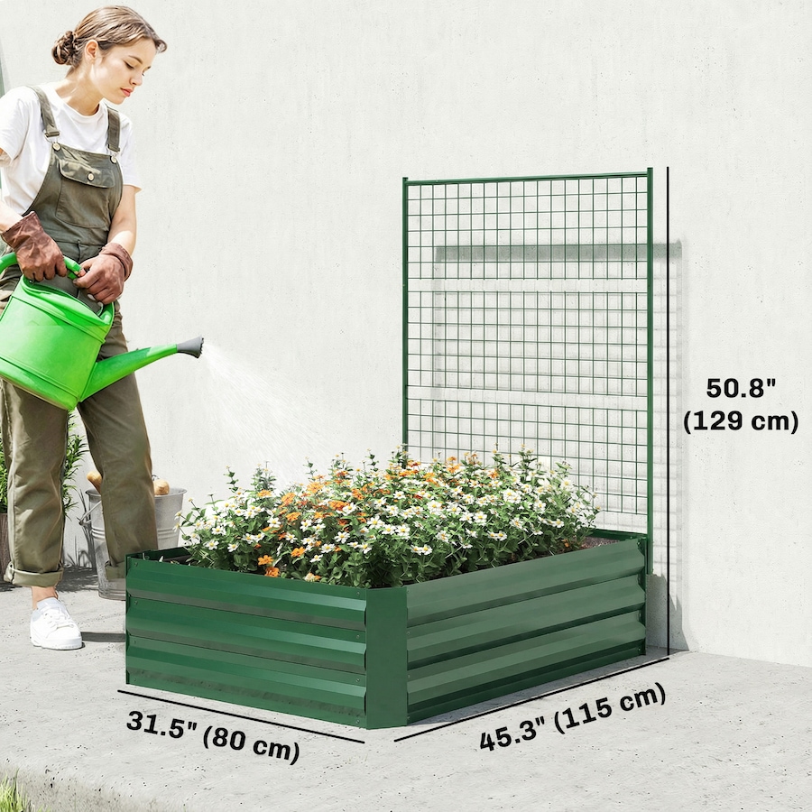 Image 980684_ALTMORE11.jpg, Product 980-684 / Price $74.99, Outsunny Galvanized Raised Garden Bed with Trellis, Open Bottom from Outsunny on TSC.ca's Home & Garden department