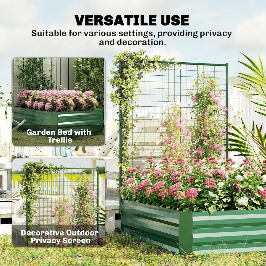 Image 980684_ALTMORE15.jpg, Product 980-684 / Price $74.99, Outsunny Galvanized Raised Garden Bed with Trellis, Open Bottom from Outsunny on TSC.ca's Home & Garden department