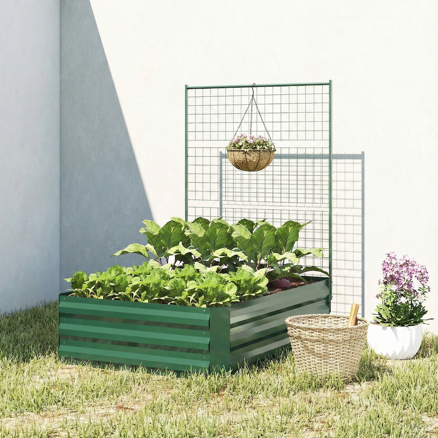Image 980684_ALTMORE16.jpg, Product 980-684 / Price $74.99, Outsunny Galvanized Raised Garden Bed with Trellis, Open Bottom from Outsunny on TSC.ca's Home & Garden department