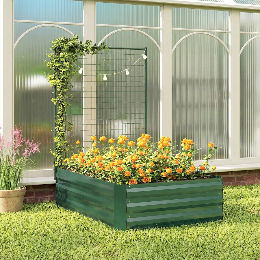 Image 980684_ALTMORE17.jpg, Product 980-684 / Price $74.99, Outsunny Galvanized Raised Garden Bed with Trellis, Open Bottom from Outsunny on TSC.ca's Home & Garden department
