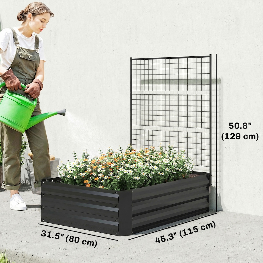 Image 980684_ALTMORE19.jpg, Product 980-684 / Price $74.99, Outsunny Galvanized Raised Garden Bed with Trellis, Open Bottom from Outsunny on TSC.ca's Home & Garden department