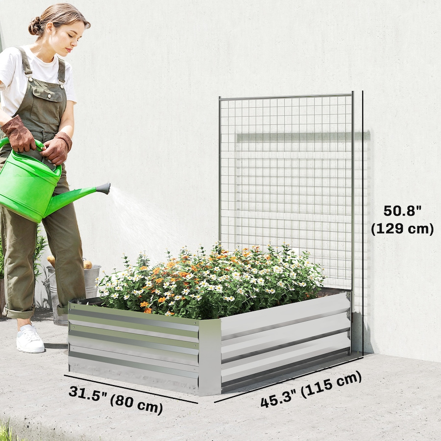 Image 980684_ALTMORE2.jpg, Product 980-684 / Price $74.99, Outsunny Galvanized Raised Garden Bed with Trellis, Open Bottom from Outsunny on TSC.ca's Home & Garden department