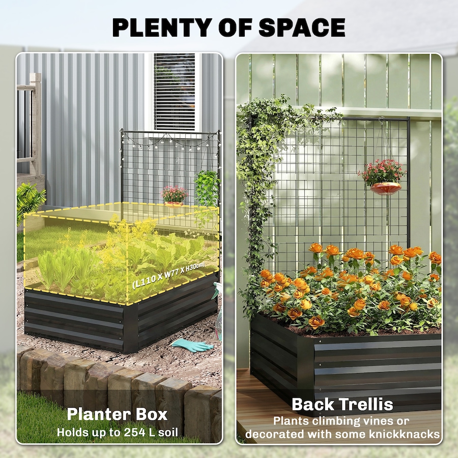 Image 980684_ALTMORE20.jpg, Product 980-684 / Price $74.99, Outsunny Galvanized Raised Garden Bed with Trellis, Open Bottom from Outsunny on TSC.ca's Home & Garden department