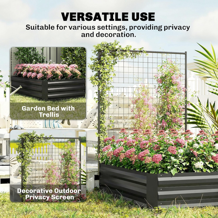 Image 980684_ALTMORE23.jpg, Product 980-684 / Price $74.99, Outsunny Galvanized Raised Garden Bed with Trellis, Open Bottom from Outsunny on TSC.ca's Home & Garden department