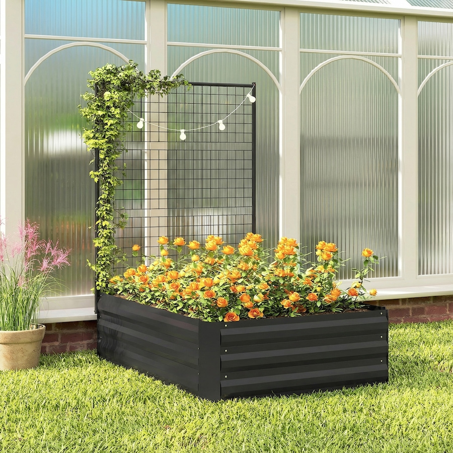Image 980684_ALTMORE25.jpg, Product 980-684 / Price $74.99, Outsunny Galvanized Raised Garden Bed with Trellis, Open Bottom from Outsunny on TSC.ca's Home & Garden department