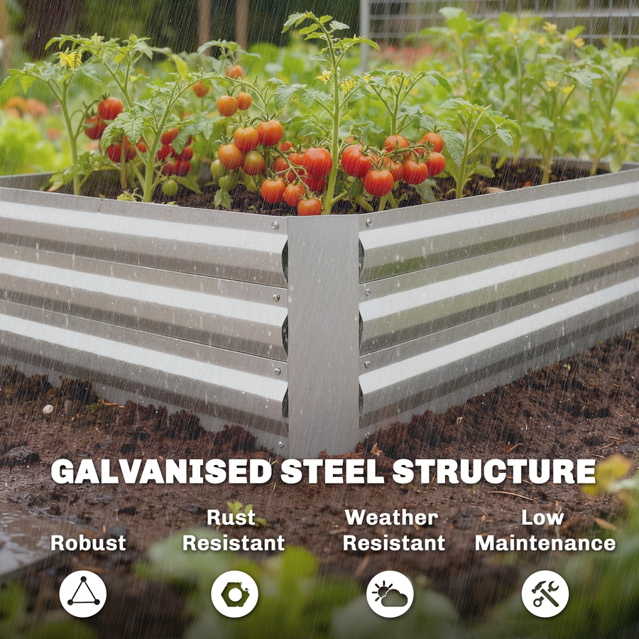 Image 980684_ALTMORE4.jpg, Product 980-684 / Price $74.99, Outsunny Galvanized Raised Garden Bed with Trellis, Open Bottom from Outsunny on TSC.ca's Home & Garden department