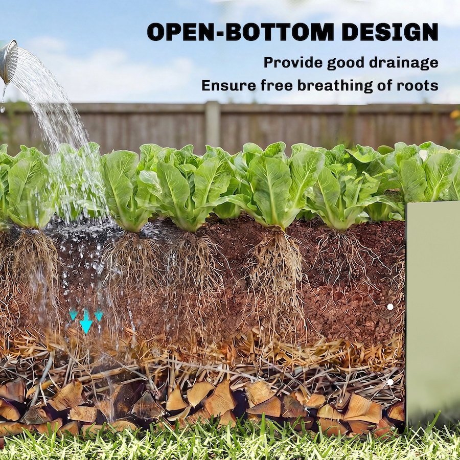 Image 980684_ALTMORE5.jpg, Product 980-684 / Price $74.99, Outsunny Galvanized Raised Garden Bed with Trellis, Open Bottom from Outsunny on TSC.ca's Home & Garden department