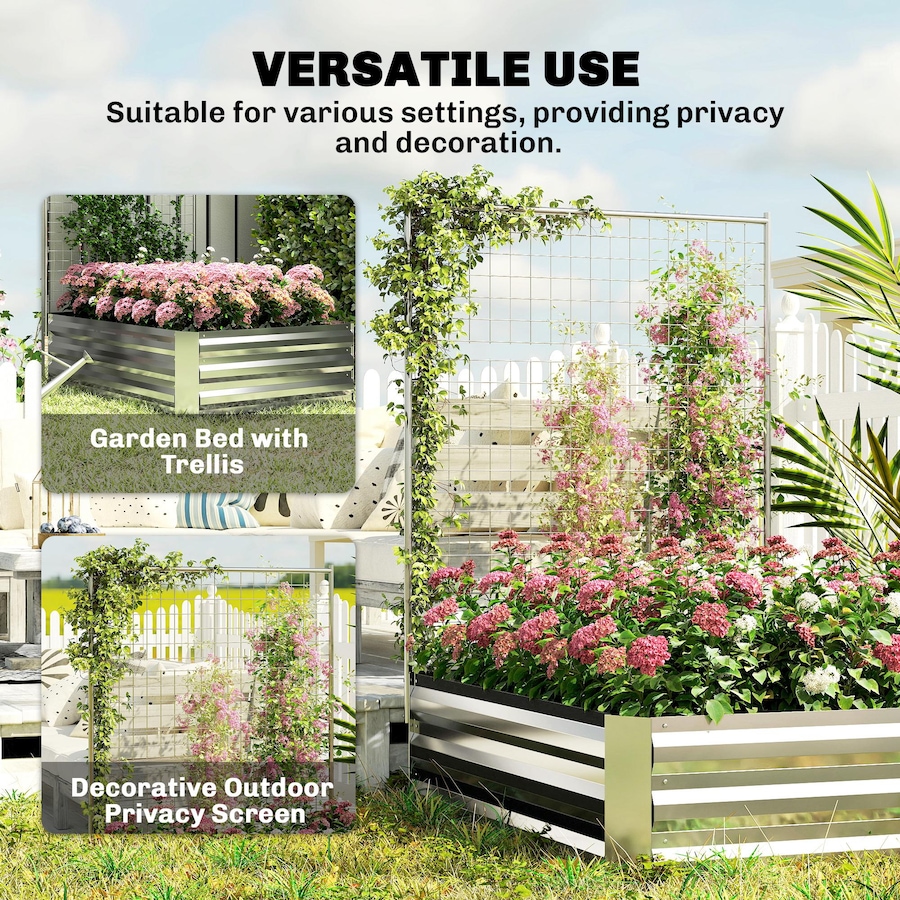 Image 980684_ALTMORE6.jpg, Product 980-684 / Price $74.99, Outsunny Galvanized Raised Garden Bed with Trellis, Open Bottom from Outsunny on TSC.ca's Home & Garden department