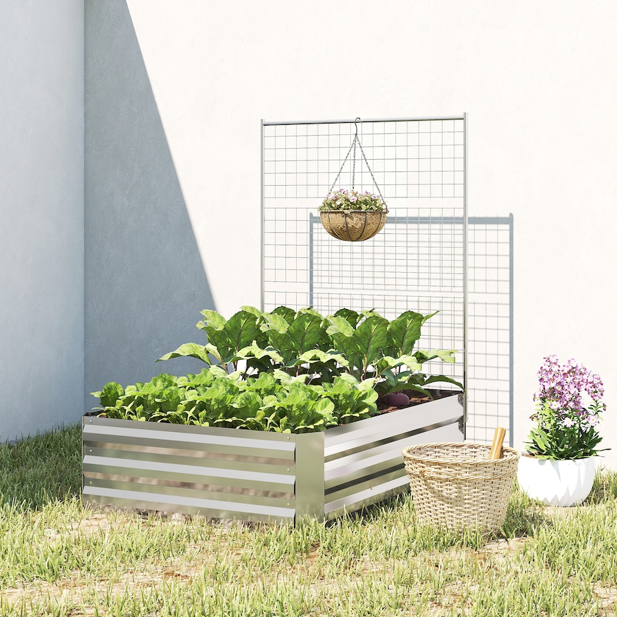 Image 980684_ALTMORE7.jpg, Product 980-684 / Price $74.99, Outsunny Galvanized Raised Garden Bed with Trellis, Open Bottom from Outsunny on TSC.ca's Home & Garden department