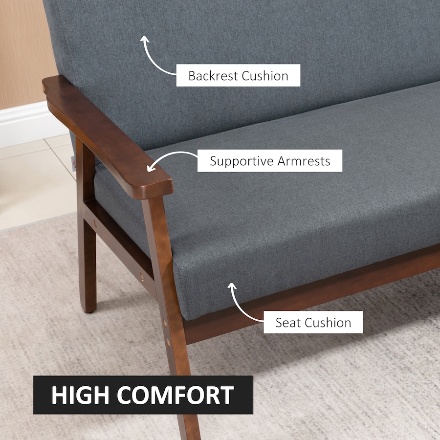 Image 980689_ALTMORE13.jpg, Product 980-689 / Price $239.99, HOMCOM Loveseat Sofa Modern 2 Seater Couch with Rubber Wood Frame from HOMCOM on TSC.ca's Home & Garden department