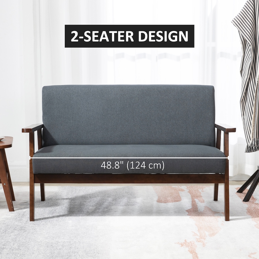 Image 980689_ALTMORE15.jpg, Product 980-689 / Price $239.99, HOMCOM Loveseat Sofa Modern 2 Seater Couch with Rubber Wood Frame from HOMCOM on TSC.ca's Home & Garden department