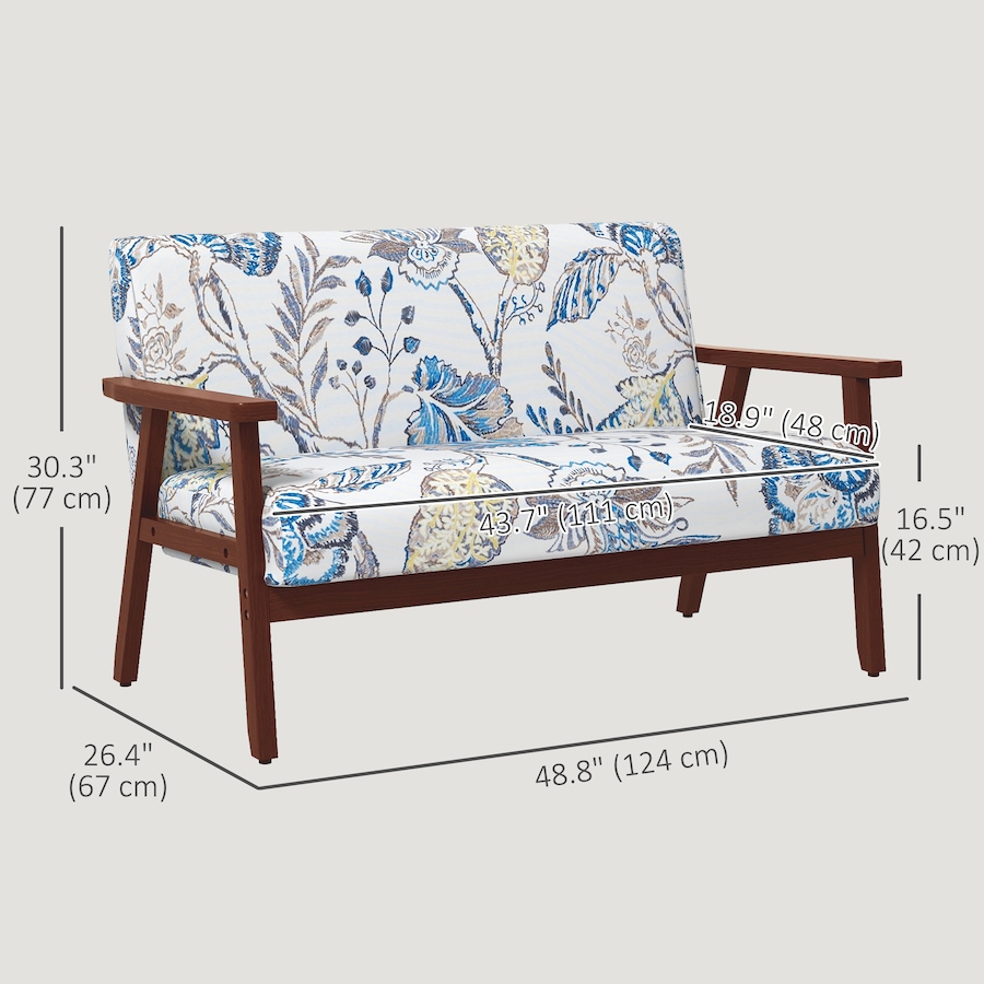 Image 980689_ALTMORE2.jpg, Product 980-689 / Price $239.99, HOMCOM Loveseat Sofa Modern 2 Seater Couch with Rubber Wood Frame from HOMCOM on TSC.ca's Home & Garden department