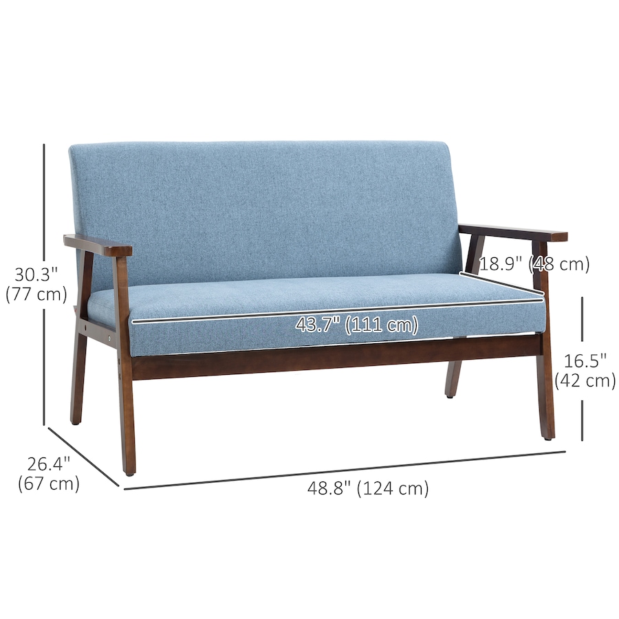 Image 980689_ALTMORE25.jpg, Product 980-689 / Price $239.99, HOMCOM Loveseat Sofa Modern 2 Seater Couch with Rubber Wood Frame from HOMCOM on TSC.ca's Home & Garden department