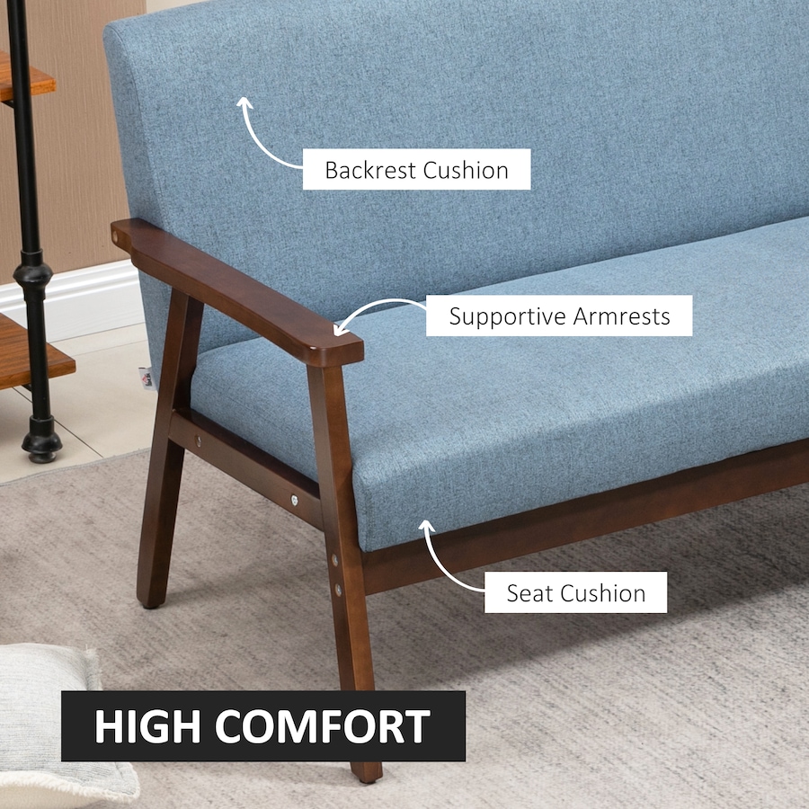 Image 980689_ALTMORE27.jpg, Product 980-689 / Price $239.99, HOMCOM Loveseat Sofa Modern 2 Seater Couch with Rubber Wood Frame from HOMCOM on TSC.ca's Home & Garden department