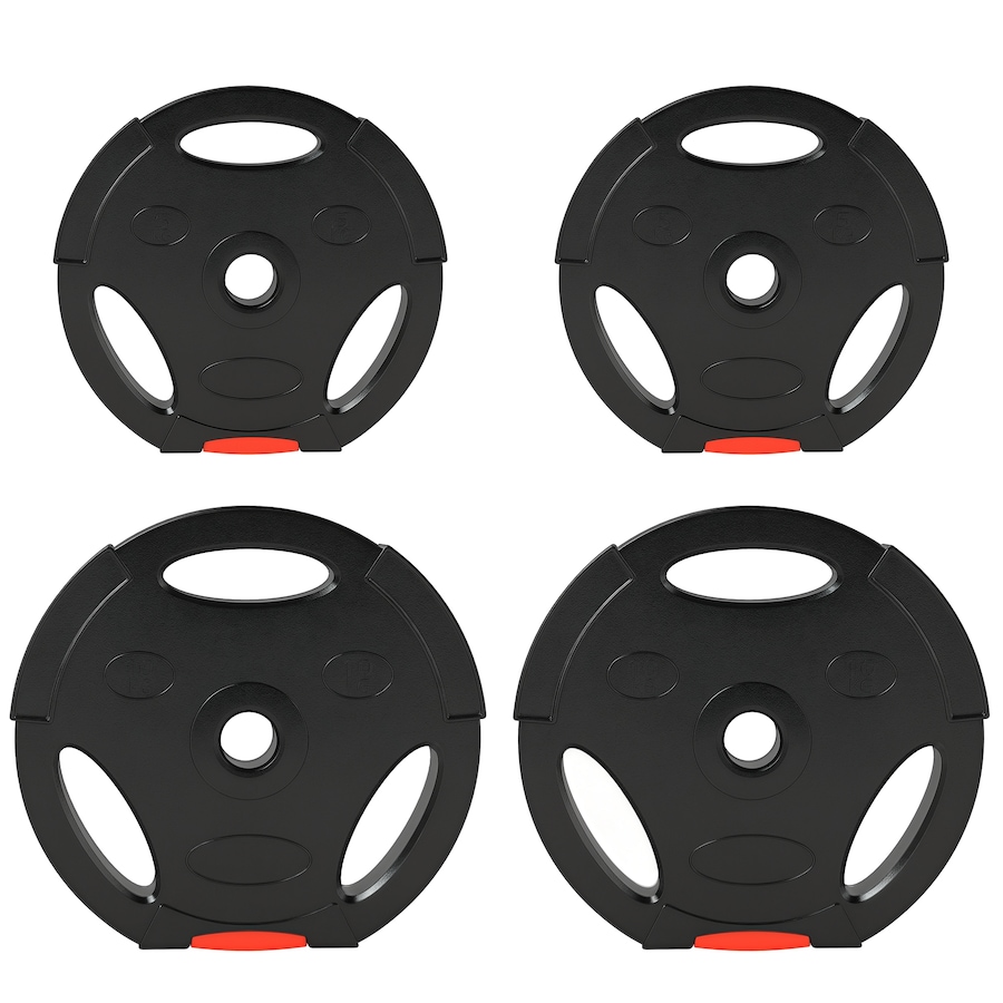 Image 980692.jpg, Product 980-692 / Price $94.99, Soozier Set of 4 1-Inch Weight Plates with 3 Grips, 2 x 22lbs + 2 x 11lbs from Soozier on TSC.ca's Health & Fitness department
