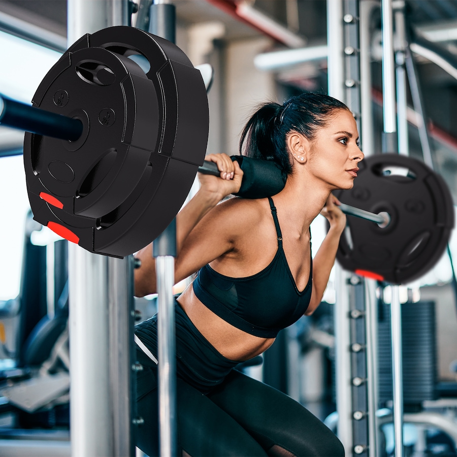 Image 980692_ALTMORE1.jpg, Product 980-692 / Price $94.99, Soozier Set of 4 1-Inch Weight Plates with 3 Grips, 2 x 22lbs + 2 x 11lbs from Soozier on TSC.ca's Health & Fitness department