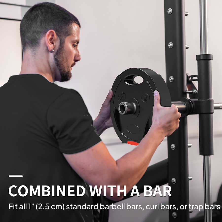 Image 980692_ALTMORE4.jpg, Product 980-692 / Price $94.99, Soozier Set of 4 1-Inch Weight Plates with 3 Grips, 2 x 22lbs + 2 x 11lbs from Soozier on TSC.ca's Health & Fitness department