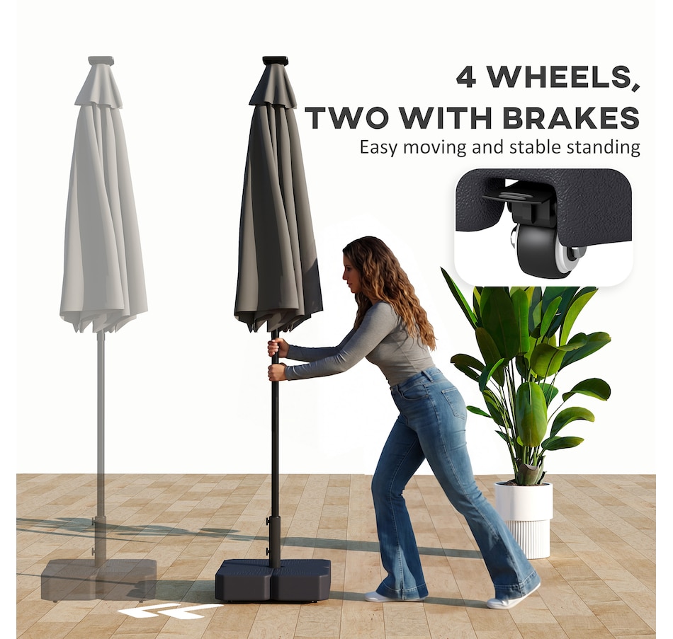 Image 980696_ALTMORE3.jpg, Product 980-696 / Price $74.99, Patio Umbrella Base with Wheels for for 1.5"/1.9" Poles, Black from Outsunny on TSC.ca's Home & Garden department