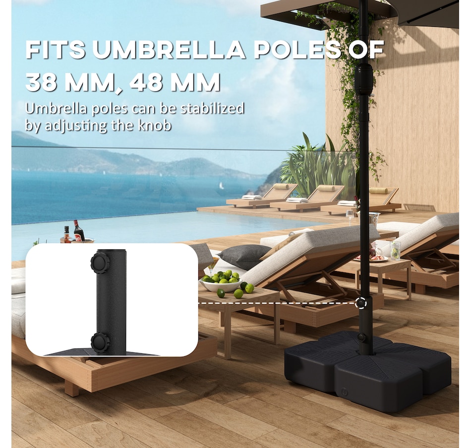 Image 980696_ALTMORE5.jpg, Product 980-696 / Price $74.99, Patio Umbrella Base with Wheels for for 1.5"/1.9" Poles, Black from Outsunny on TSC.ca's Home & Garden department