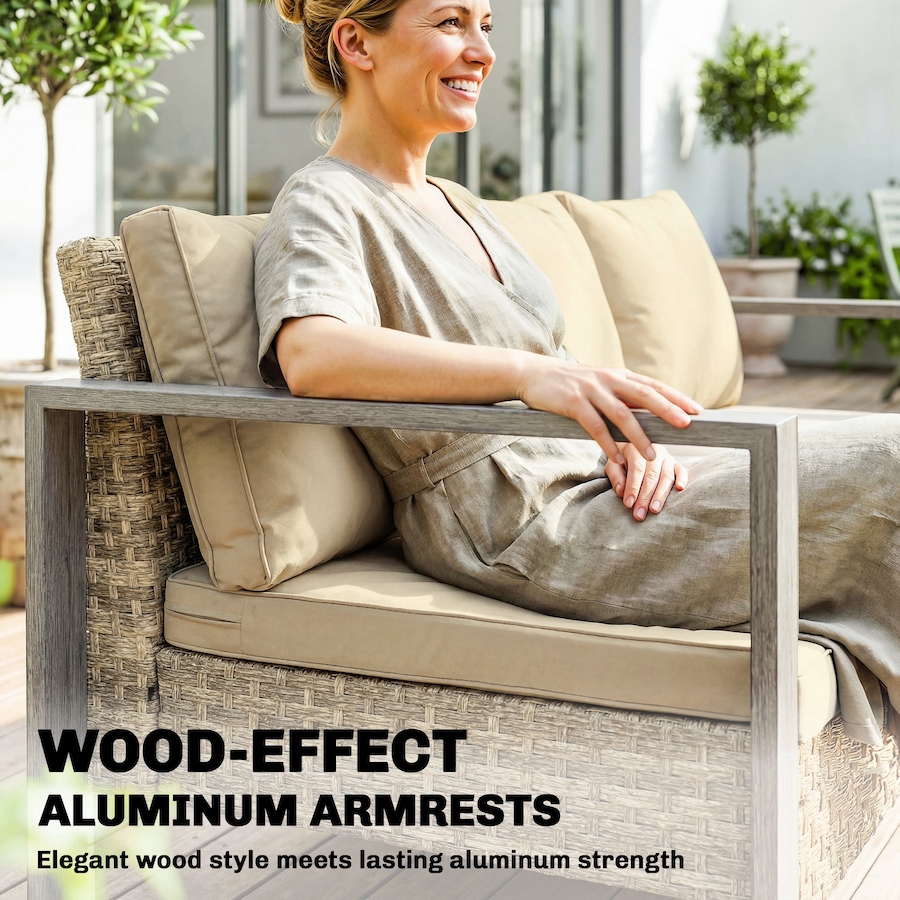 Image 980697_ALTMORE5.jpg, Product 980-697 / Price $359.99, Outsunny 3-Seat Outdoor Couch, Deep Patio Sofa, Aluminum Armrests, Khaki from Outsunny on TSC.ca's Home & Garden department