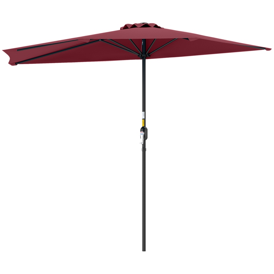 Image 980699.jpg, Product 980-699 / Price $64.99, Outsunny 9ft Half Round Umbrella, Outdoor Balcony Parasol, Wine Red from Outsunny on TSC.ca's Home & Garden department