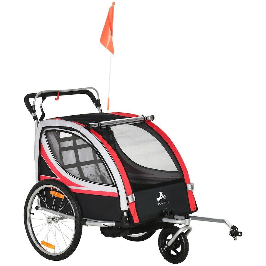 Image 980704.jpg, Product 980-704 / Price $236.99, Aosom Child Bike Trailer with Storage, 5 Point Harness, Baby Stroller Red from Aosom on TSC.ca's Toys & Hobbies department