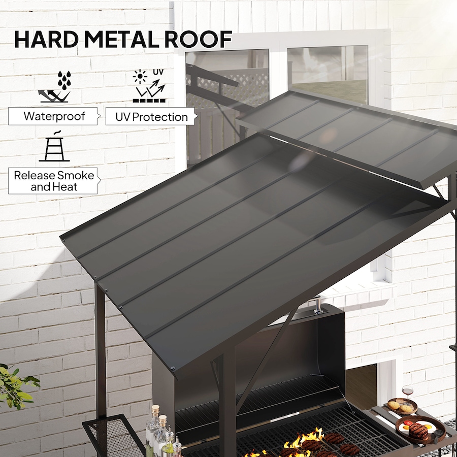 Image 980709_ALTMORE3.jpg, Product 980-709 / Price $409.99, Outsunny 8 x 5ft Hardtop Grill Gazebo with 2 Side Shelves and 10 Hooks from Outsunny on TSC.ca's Home & Garden department