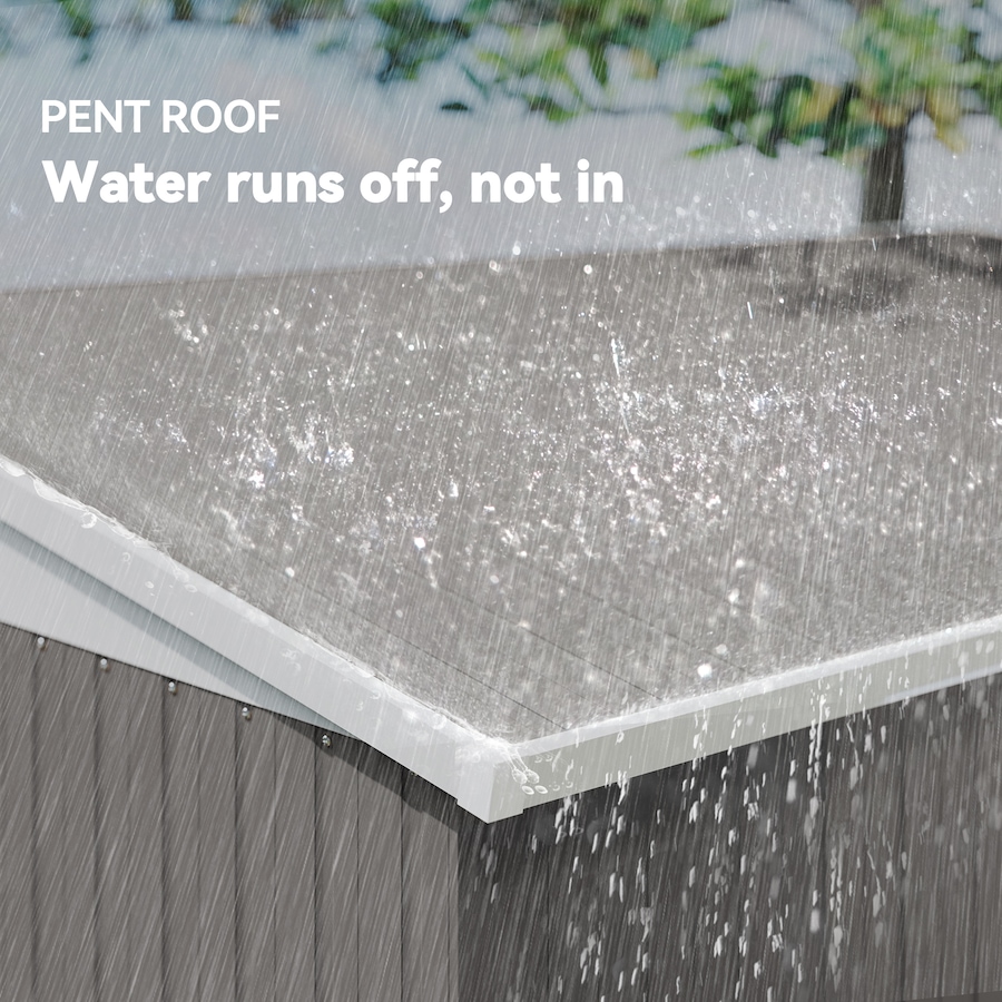 Image 980712_ALTMORE6.jpg, Product 980-712 / Price $354.99, Outsunny 4' x 8' Lean to Outdoor Shed with Lock, Light Grey from Outsunny on TSC.ca's Home & Garden department
