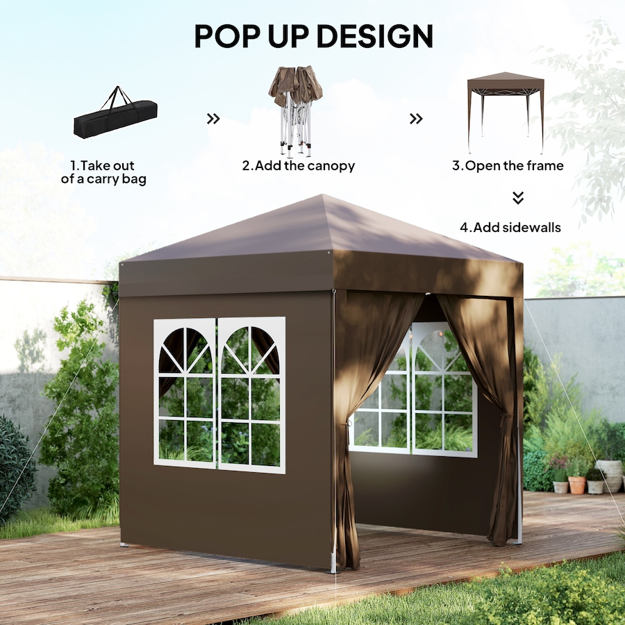 Image 980714_ALTMORE3.jpg, Product 980-714 / Price $119.99, Outsunny 6.6'x6.6' Pop Up Canopy Tent for Outdoor, Garden, Patio, Coffee from Outsunny on TSC.ca's Home & Garden department