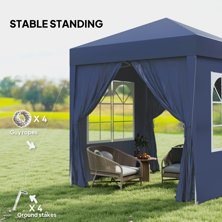 Image 980715_ALTMORE5.jpg, Product 980-715 / Price $119.99, Outsunny 6.6'x6.6' Pop Up Canopy Tent for Outdoor, Garden, Patio, Blue from Outsunny on TSC.ca's Home & Garden department